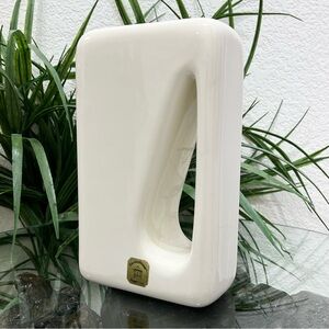 Vintage Haeger Gardenhouse Sleek Geometric Arctic White 10” Ceramic Vase